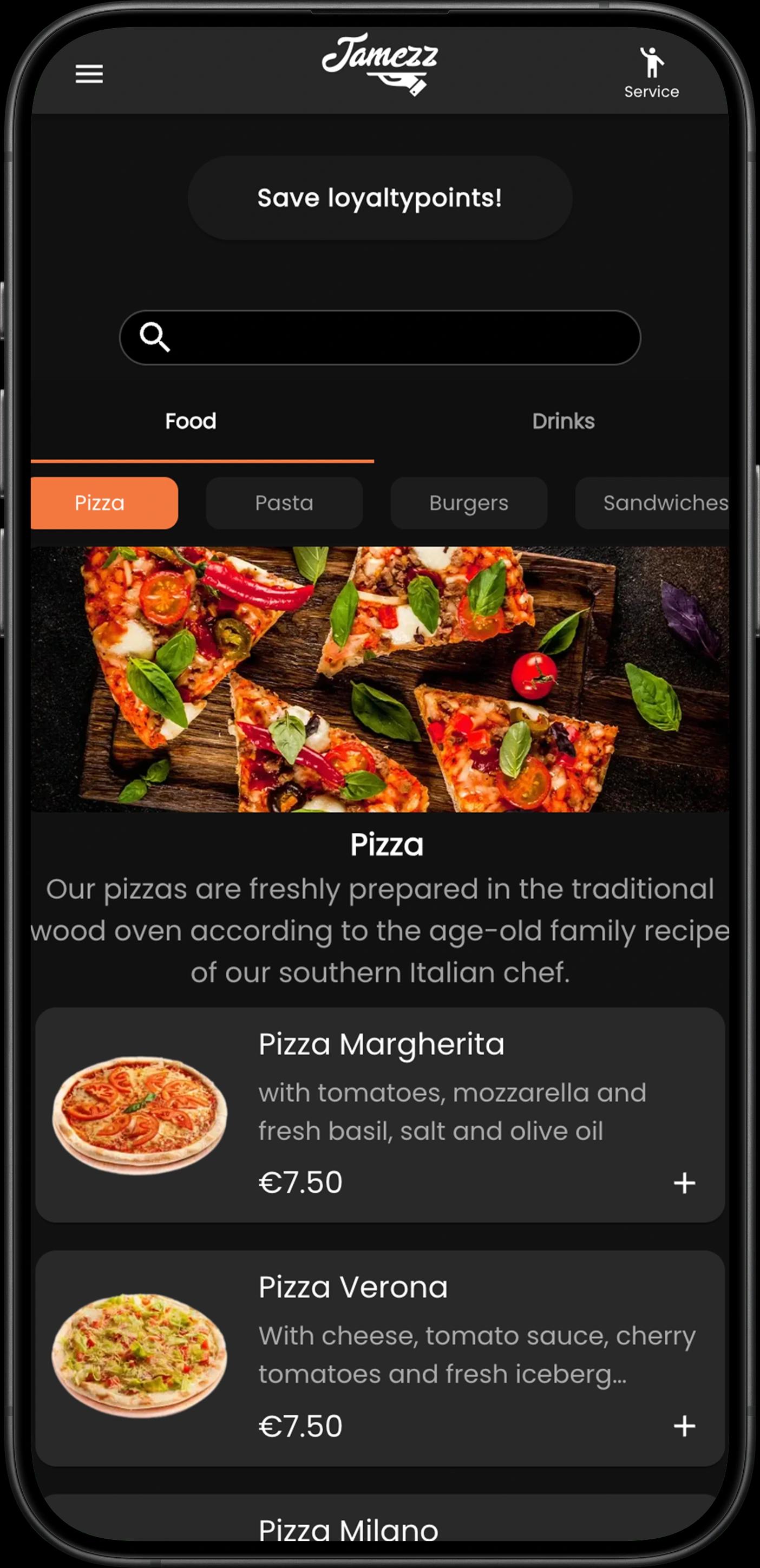 Jamezz QR code ordering system - Contactless smartphone ordering via QR scan, no app download required