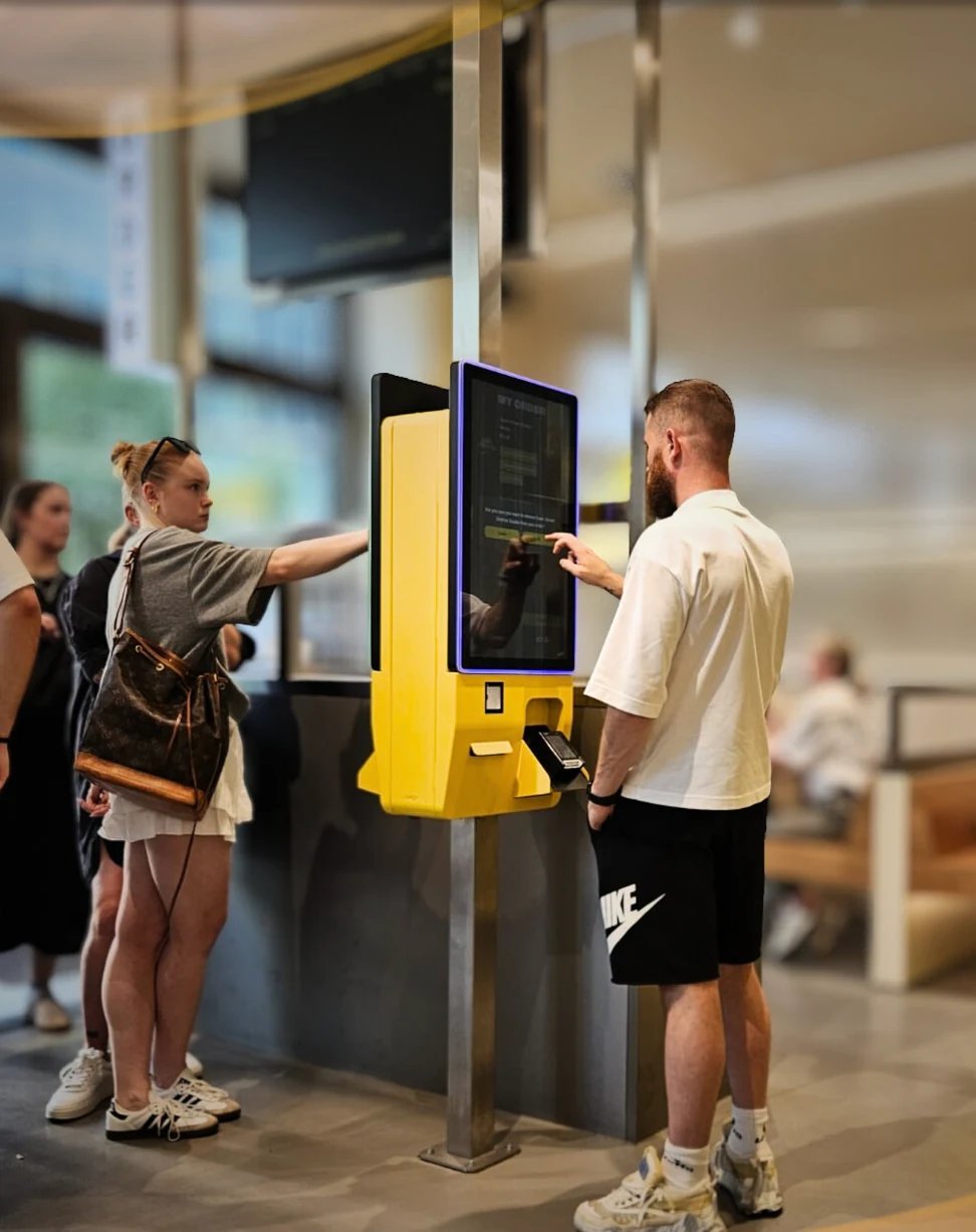 Self-order kiosk on university campus